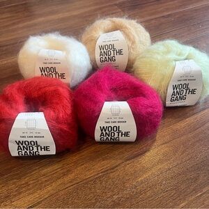 5 NEW Wool And The Gang Mohair Yarn Collection 50g 100 m Mohair Wool Polyamide